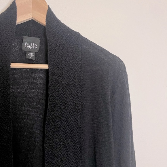 Eileen Fisher Open Front 100% Wool Cardigan - Picture 5 of 8